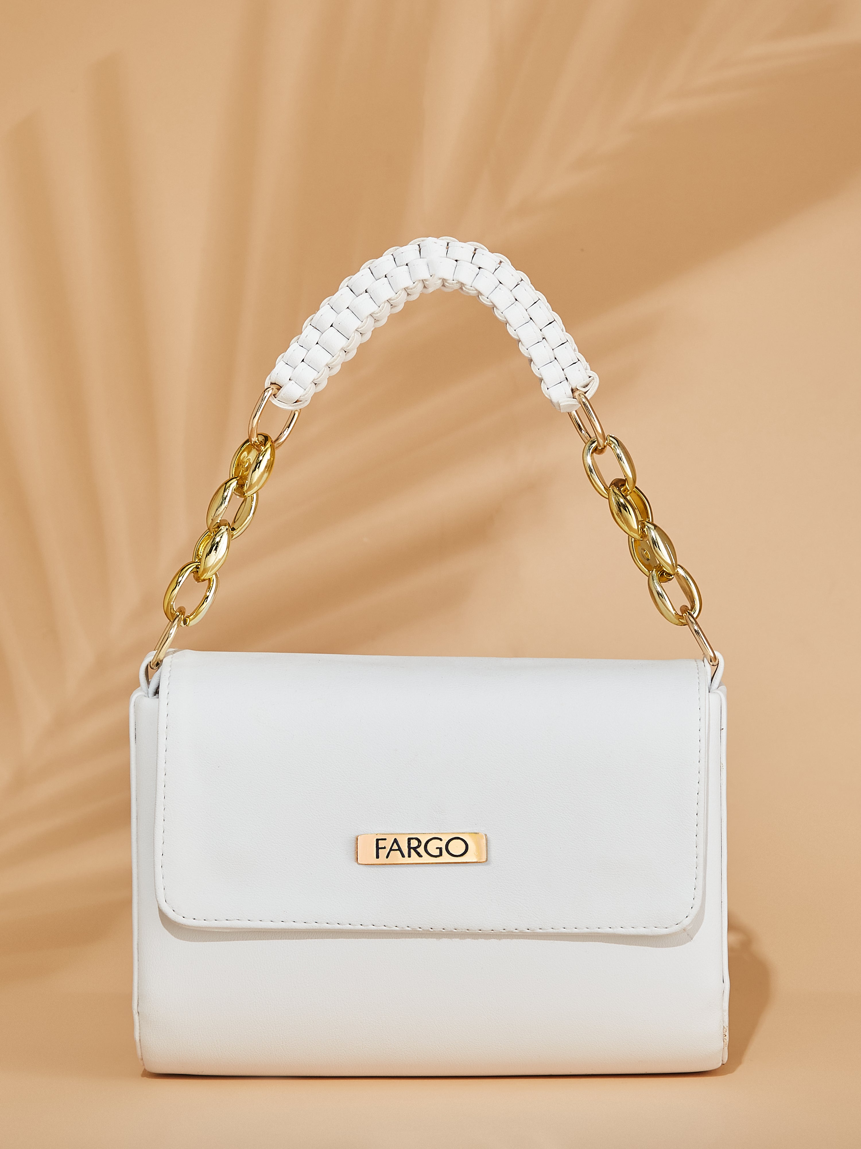 Vegan Leather White Women's Shoulder Bag
