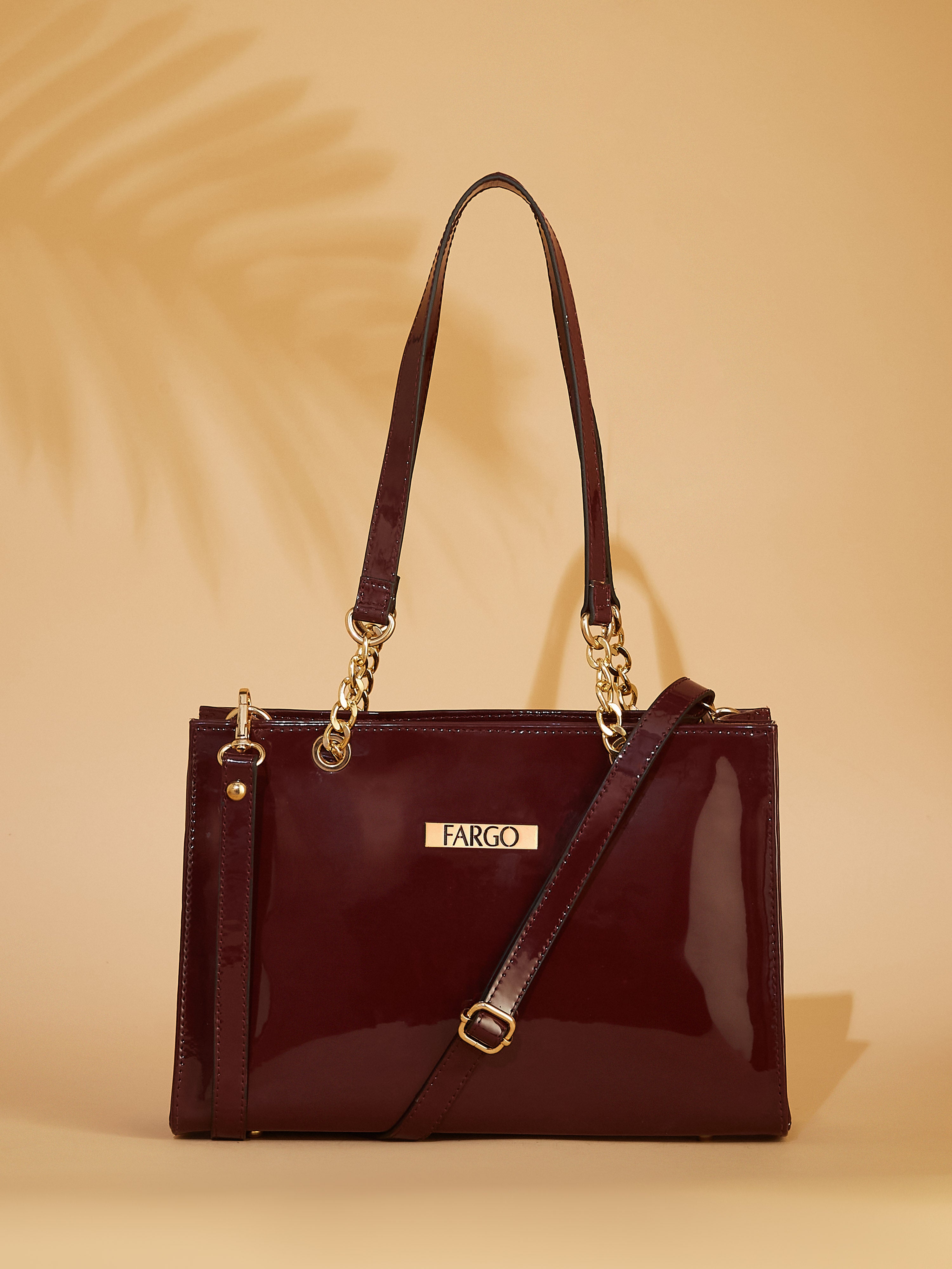 Vegan Leather Maroon Women's Handbag