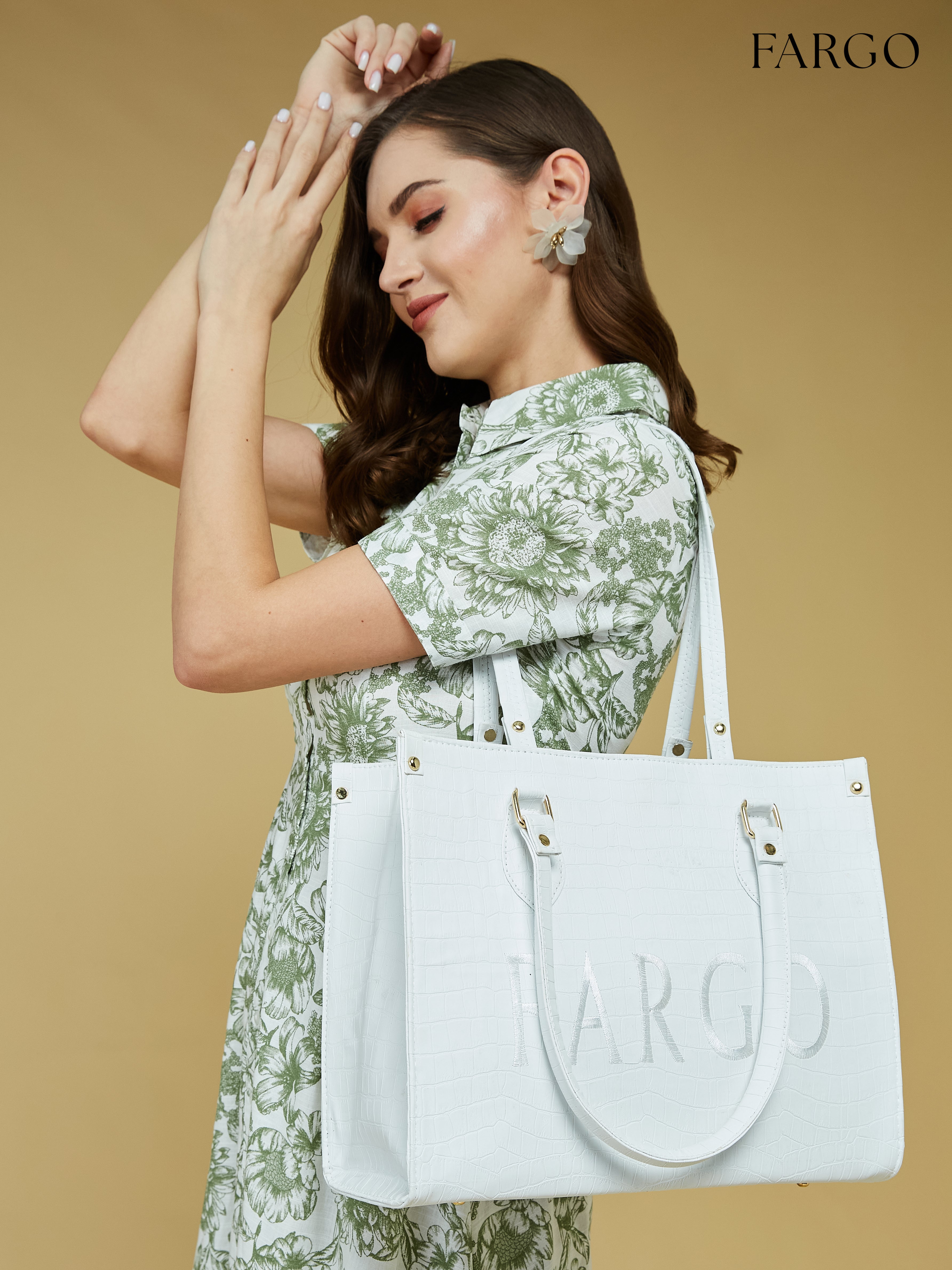 Vegan Leather White Women's Tote