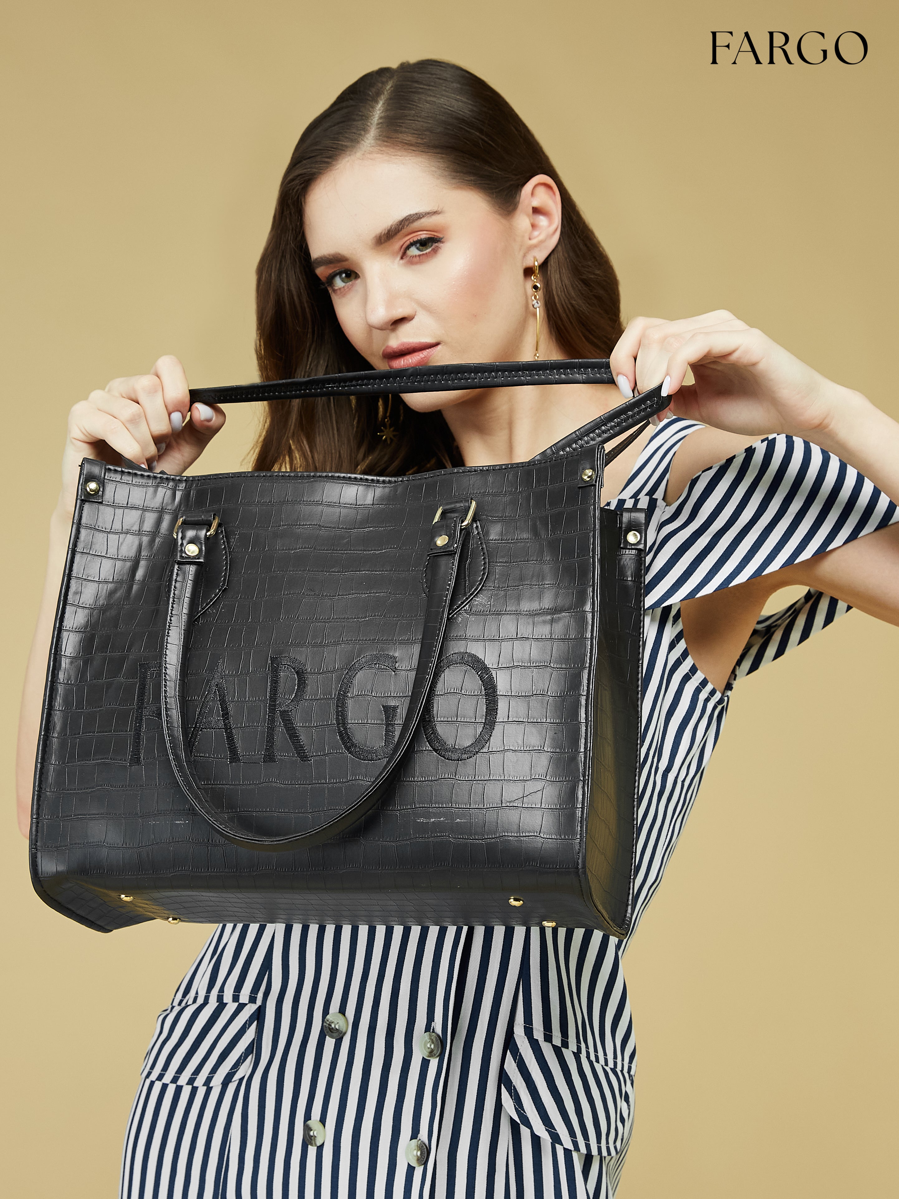 Vegan Leather Black Women's Tote