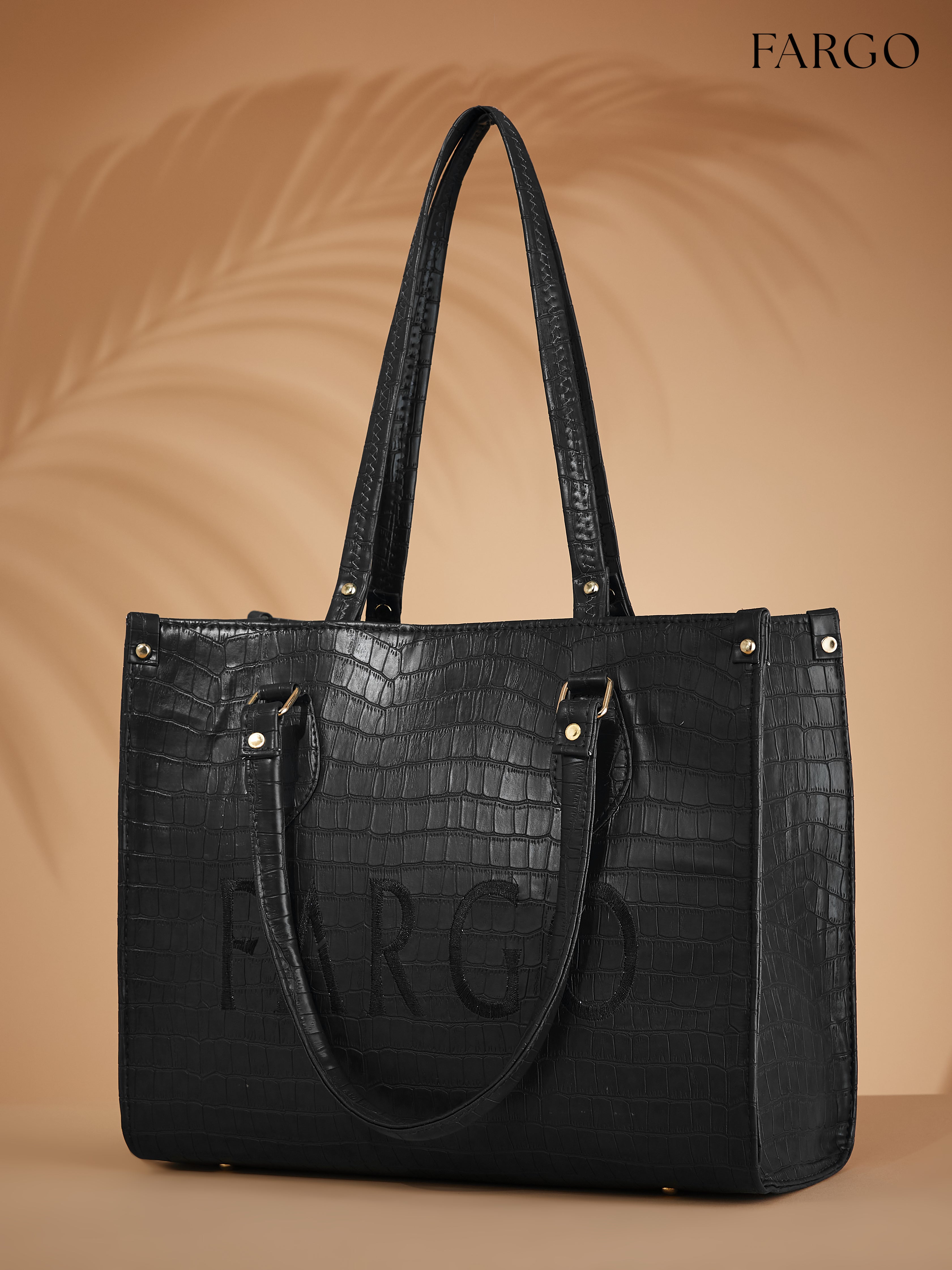Vegan Leather Black Women's Tote