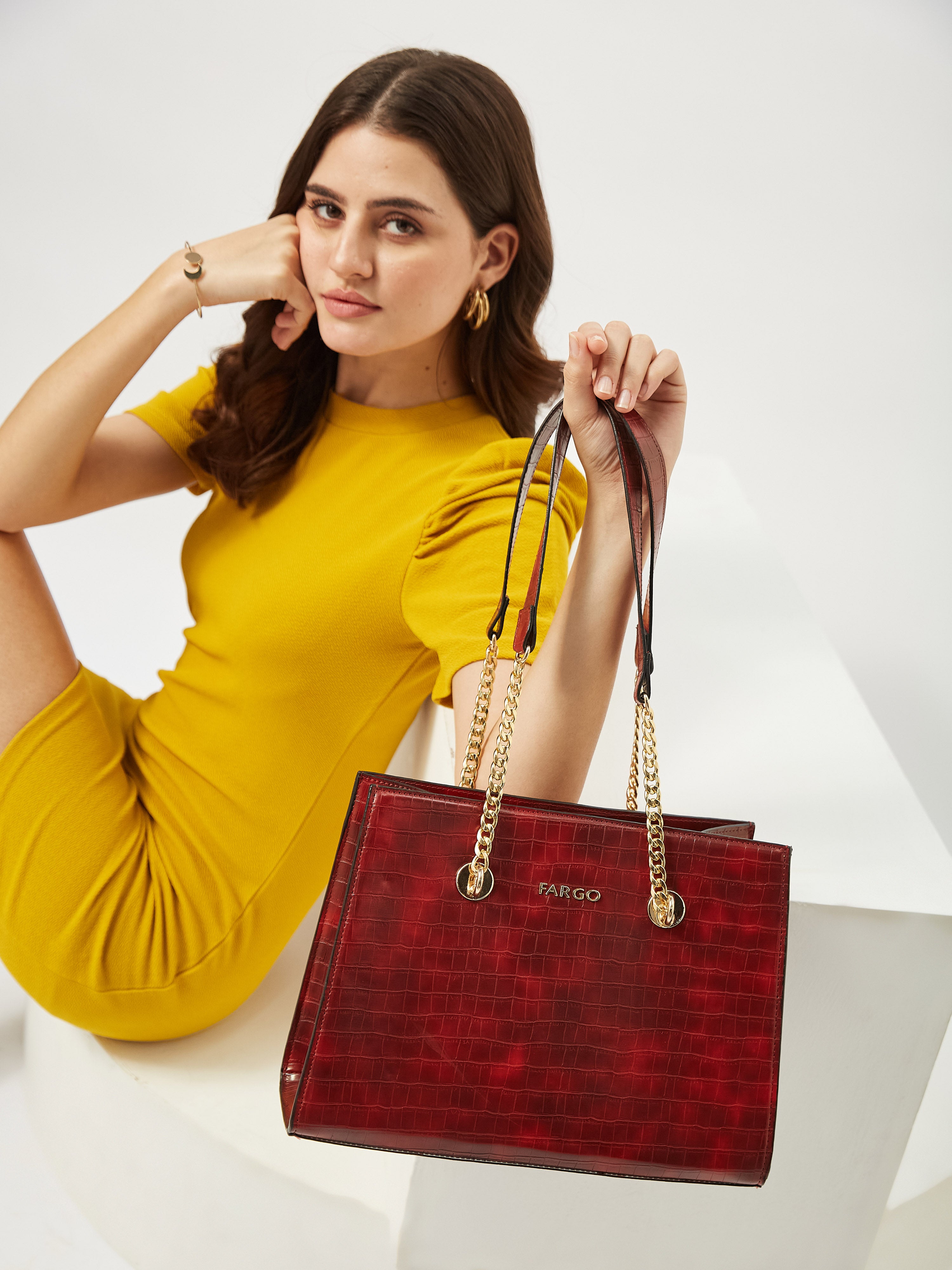 Elevate Maroon Handbag for Women