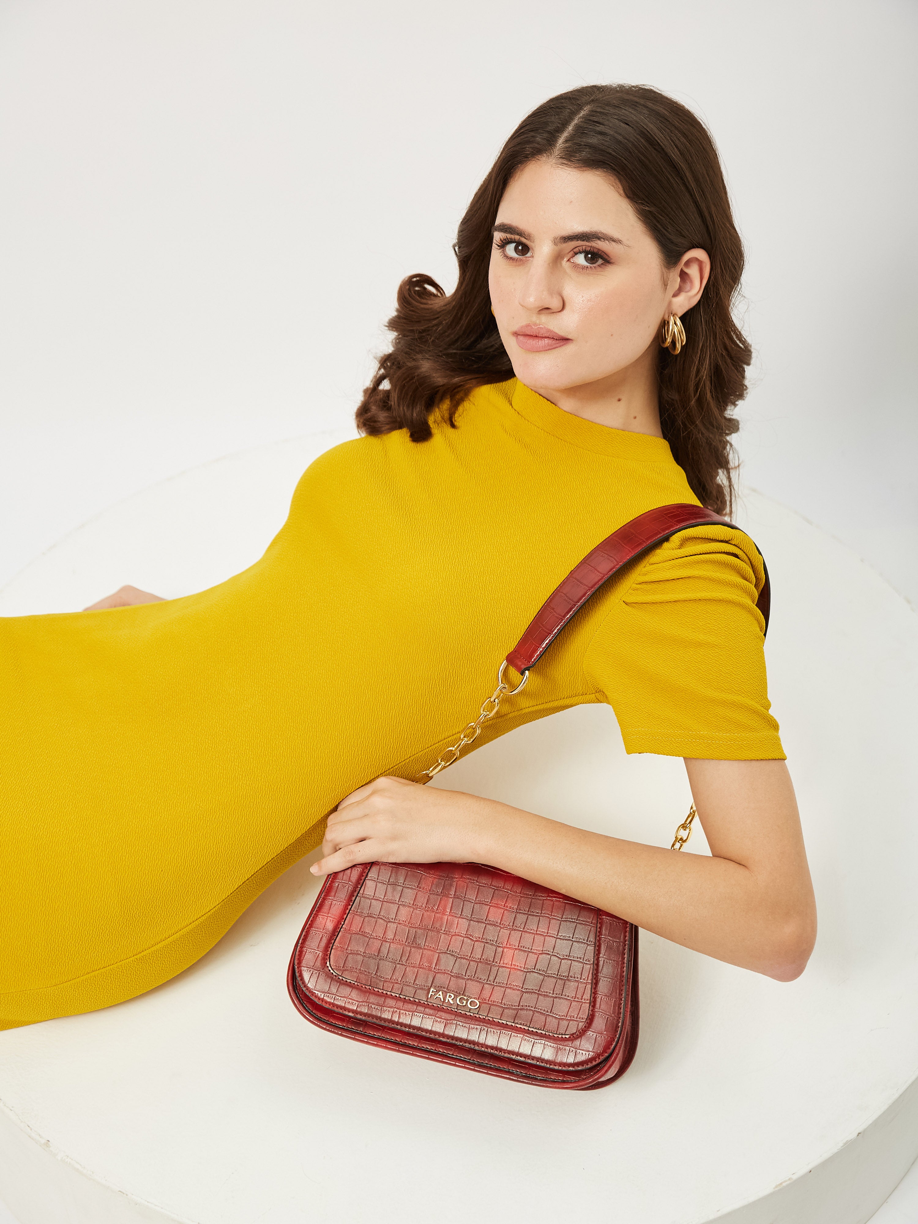 Duchess Maroon Shoulder Bag for Women