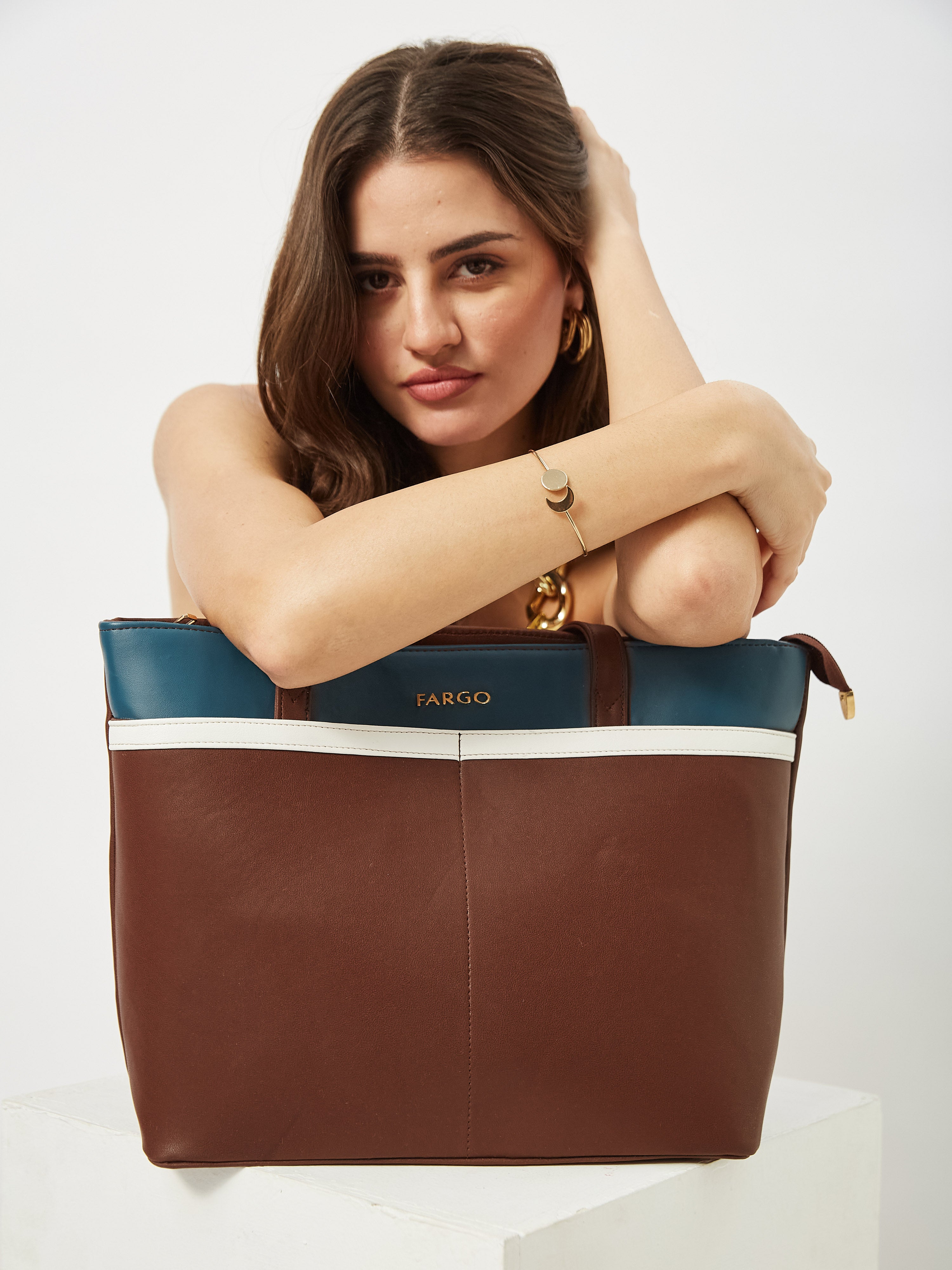 Stride Brown Tote Bag for Women