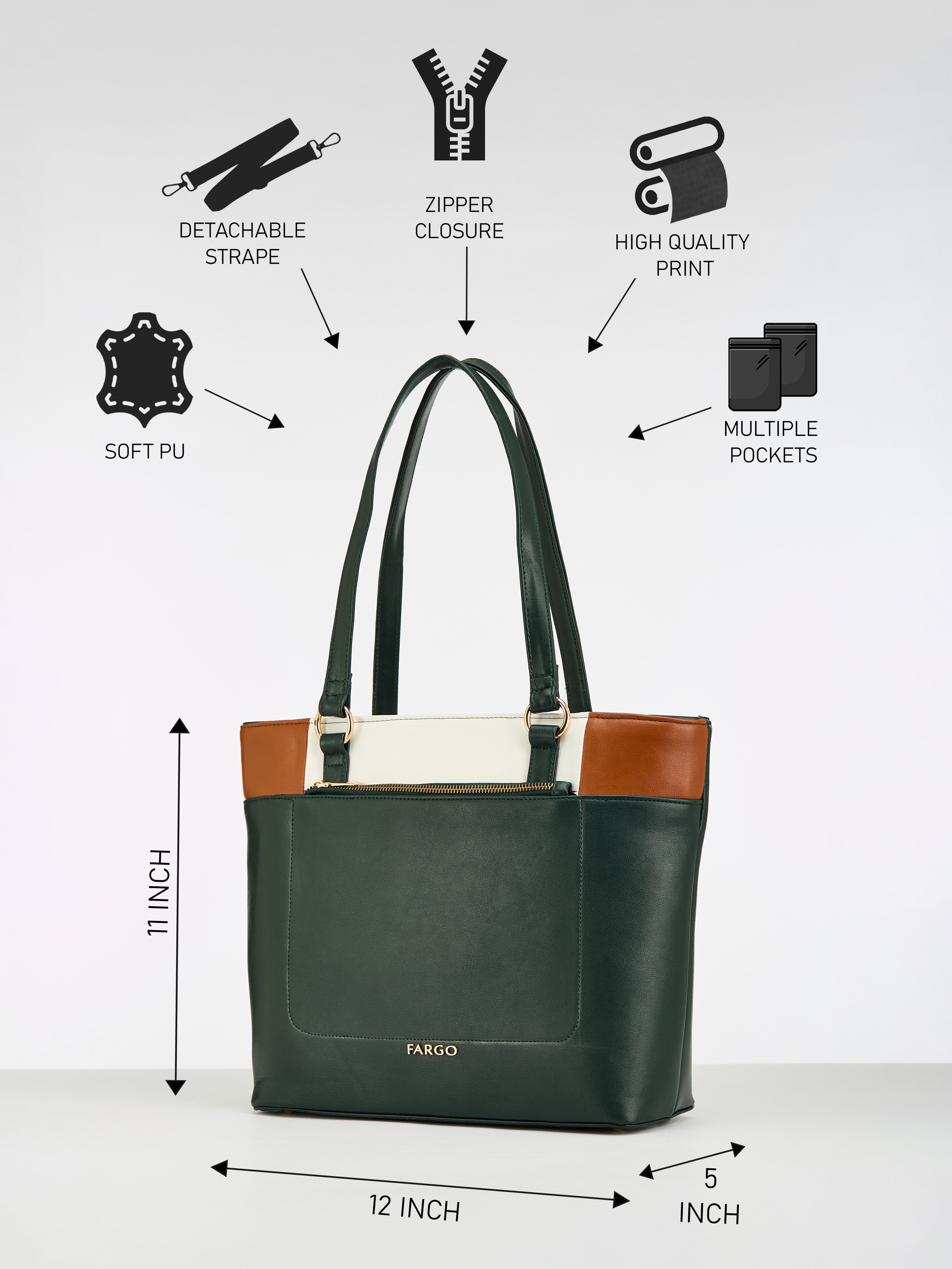 Trivana Green Tote Bag for Women