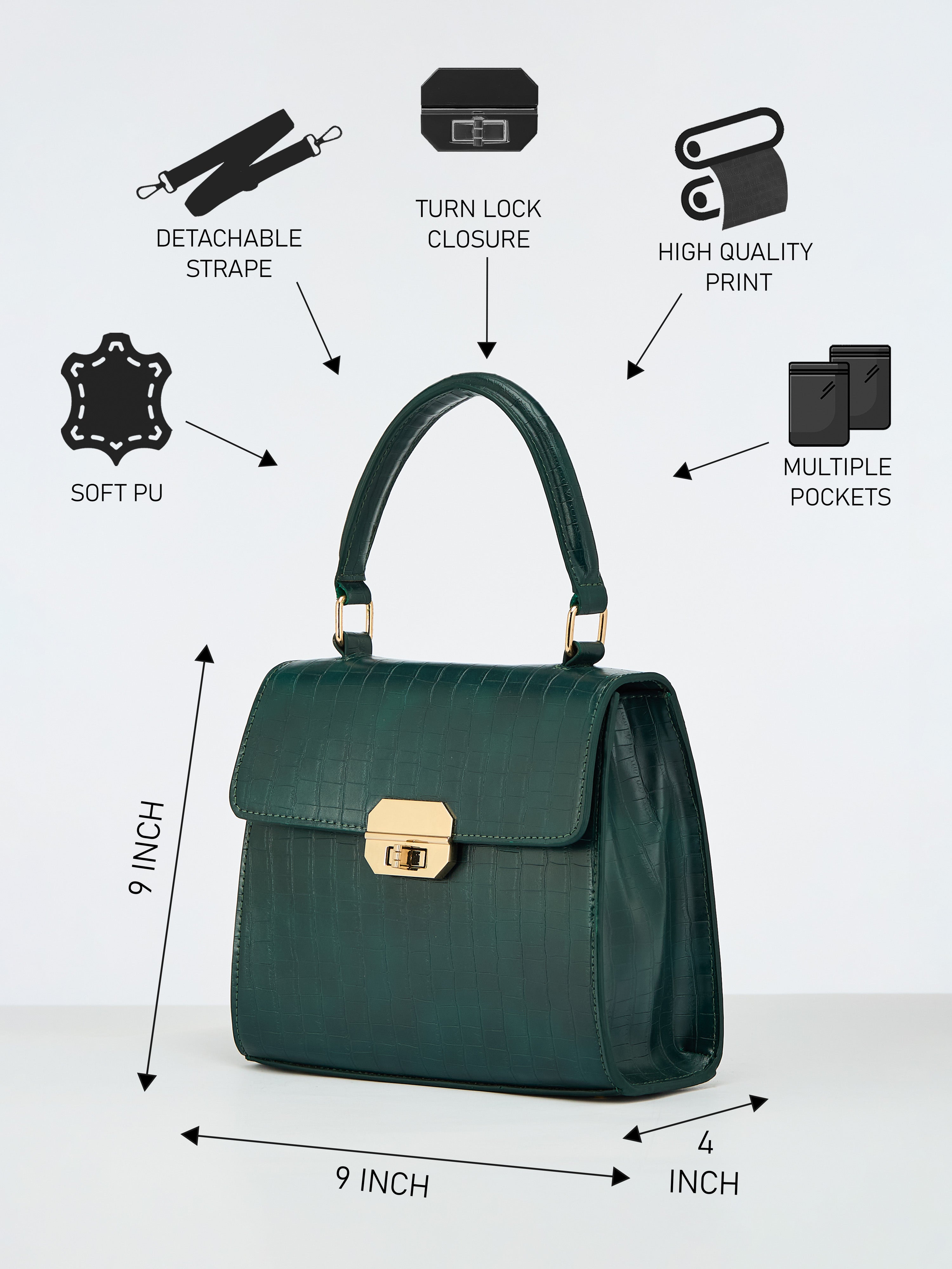 Dynasty Croco Handbag for Women