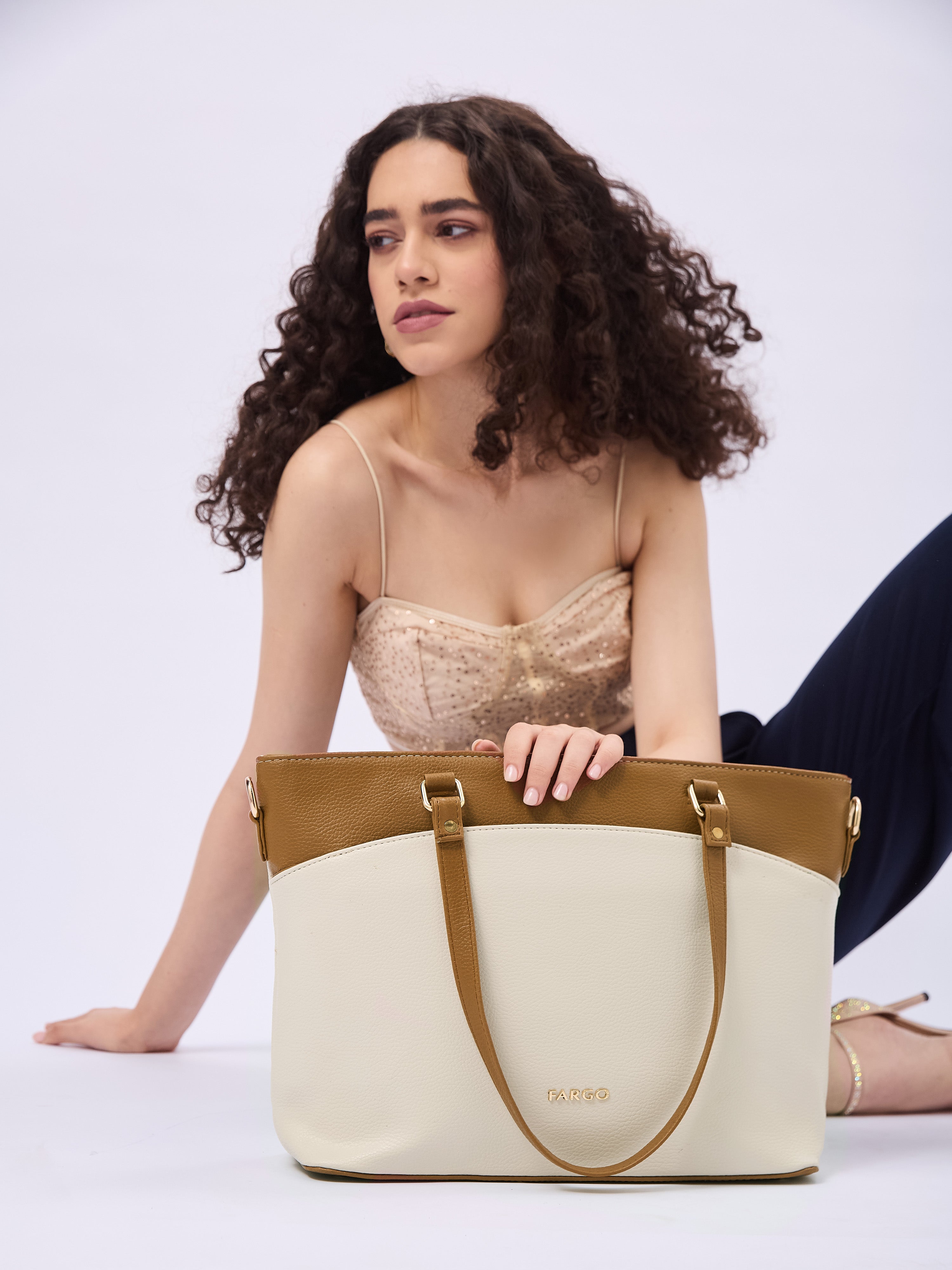 Arden Beige Tote Bag for Women