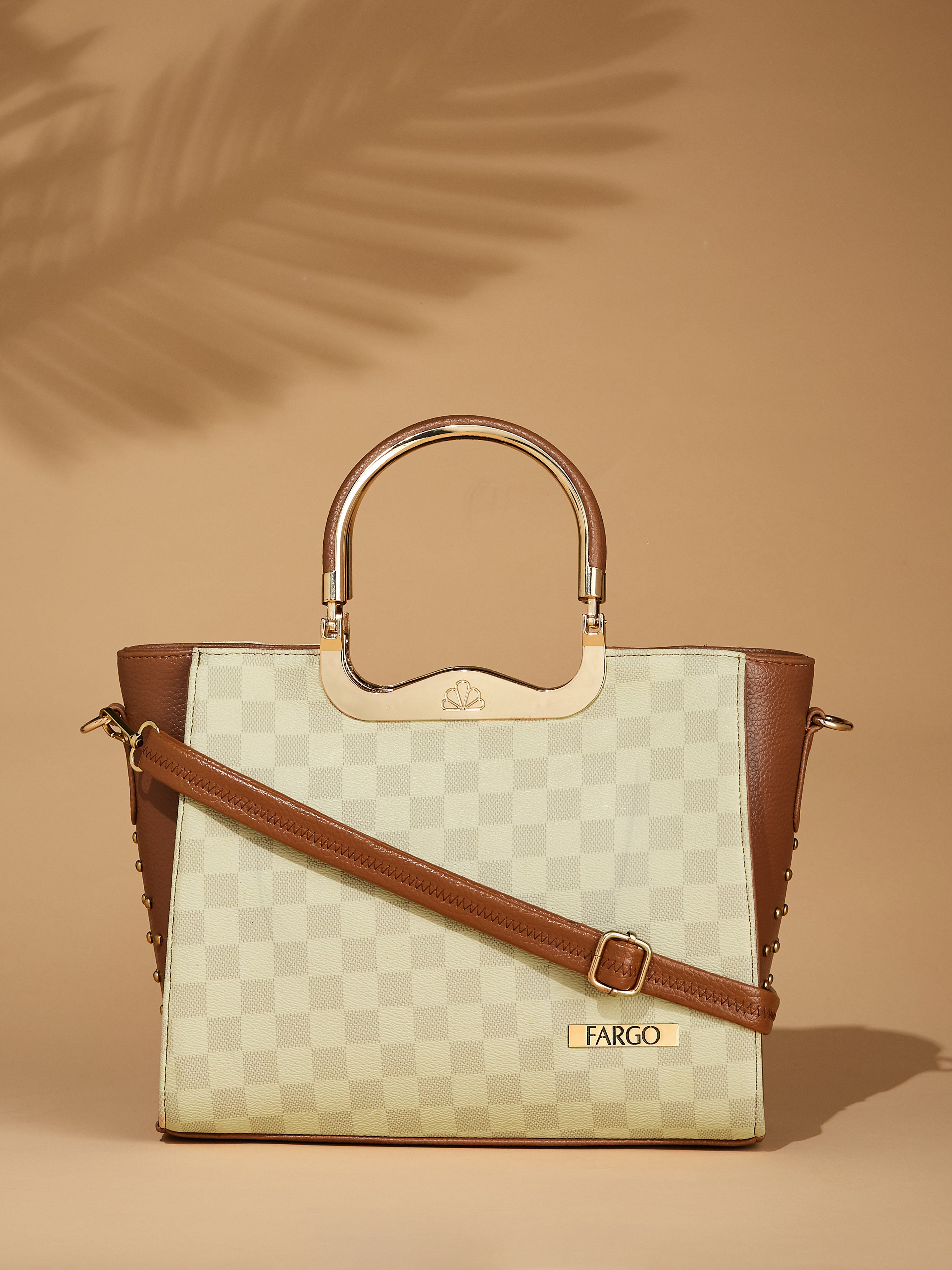 Vegan Leather Beige Women's Handbag