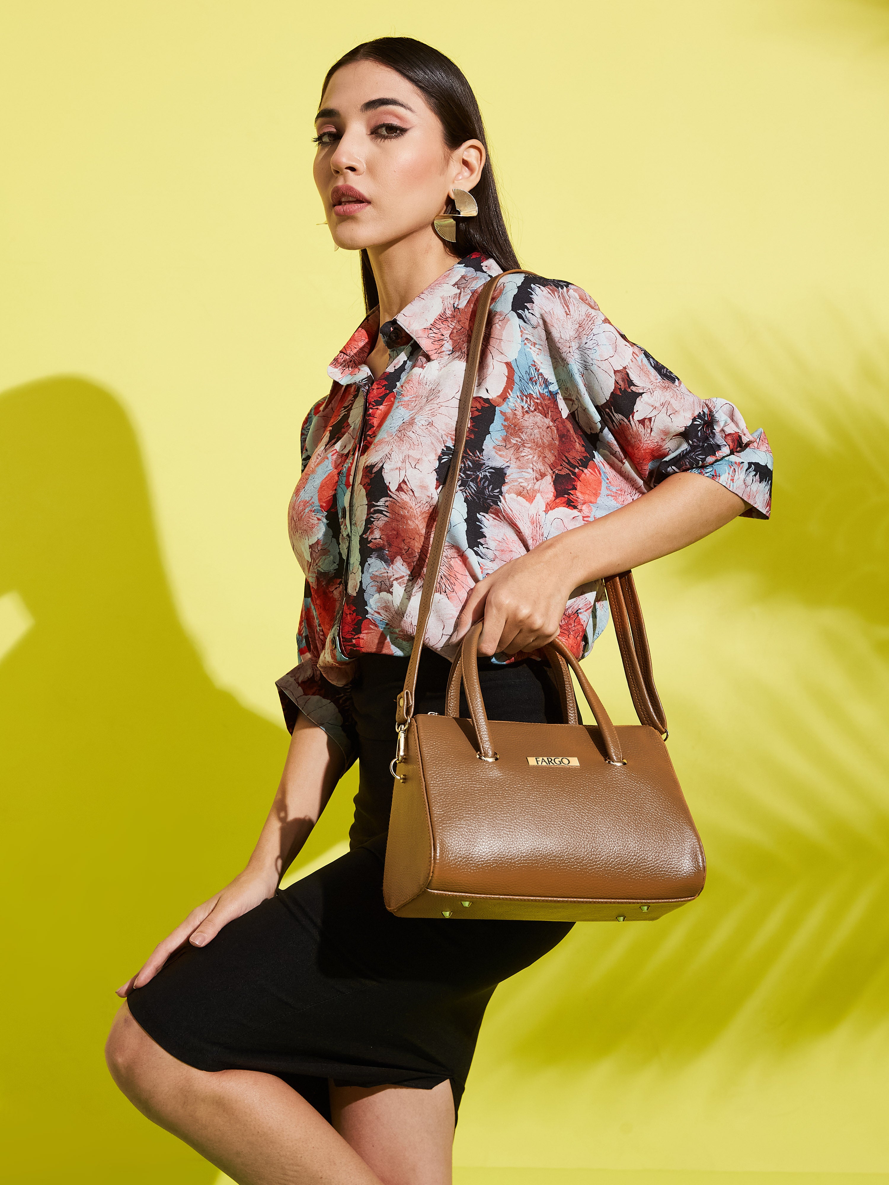 Vegan Leather Tan Women's Mini Handbag