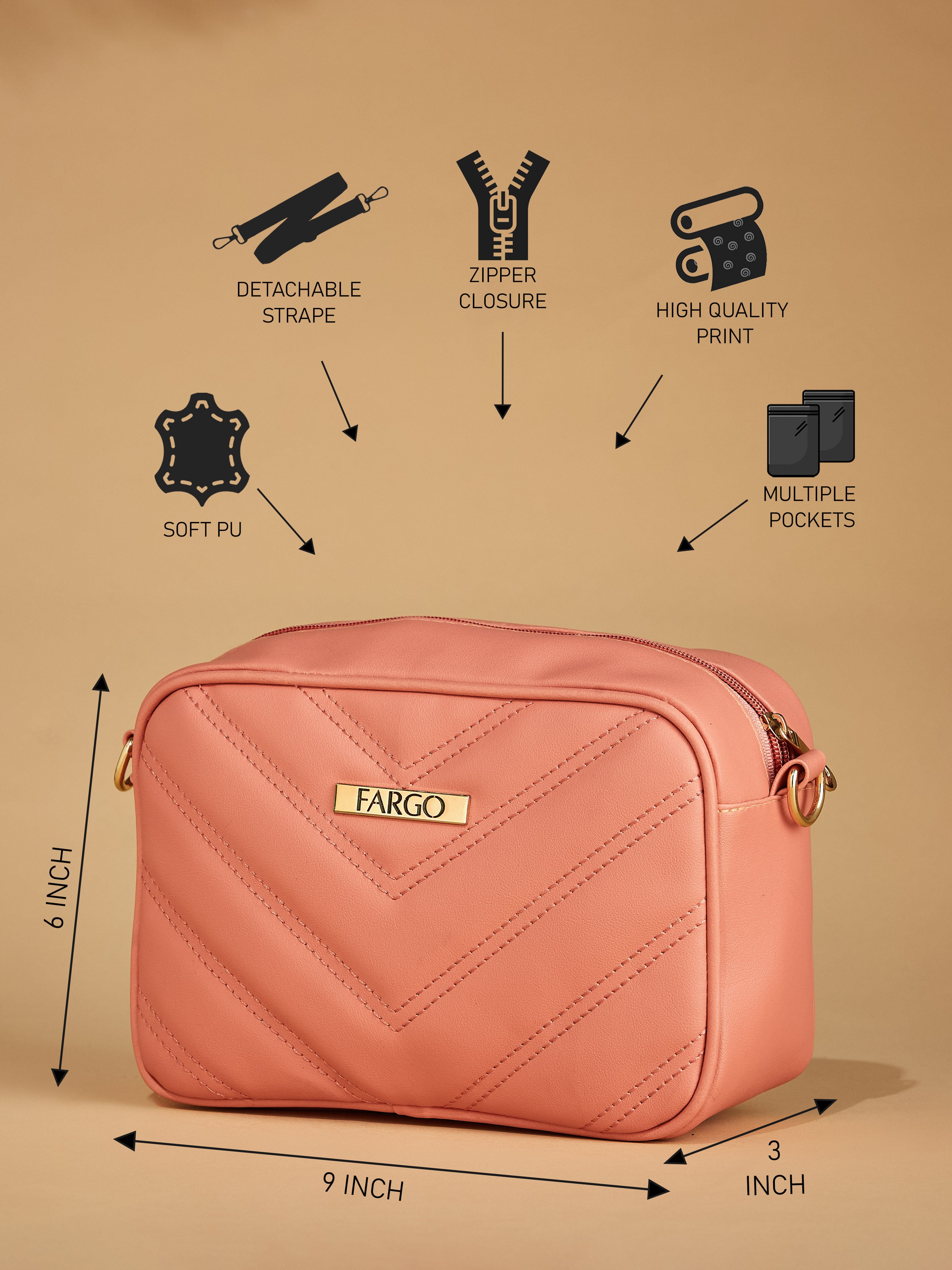 Vegan Leather Pink Women's Crossbody
