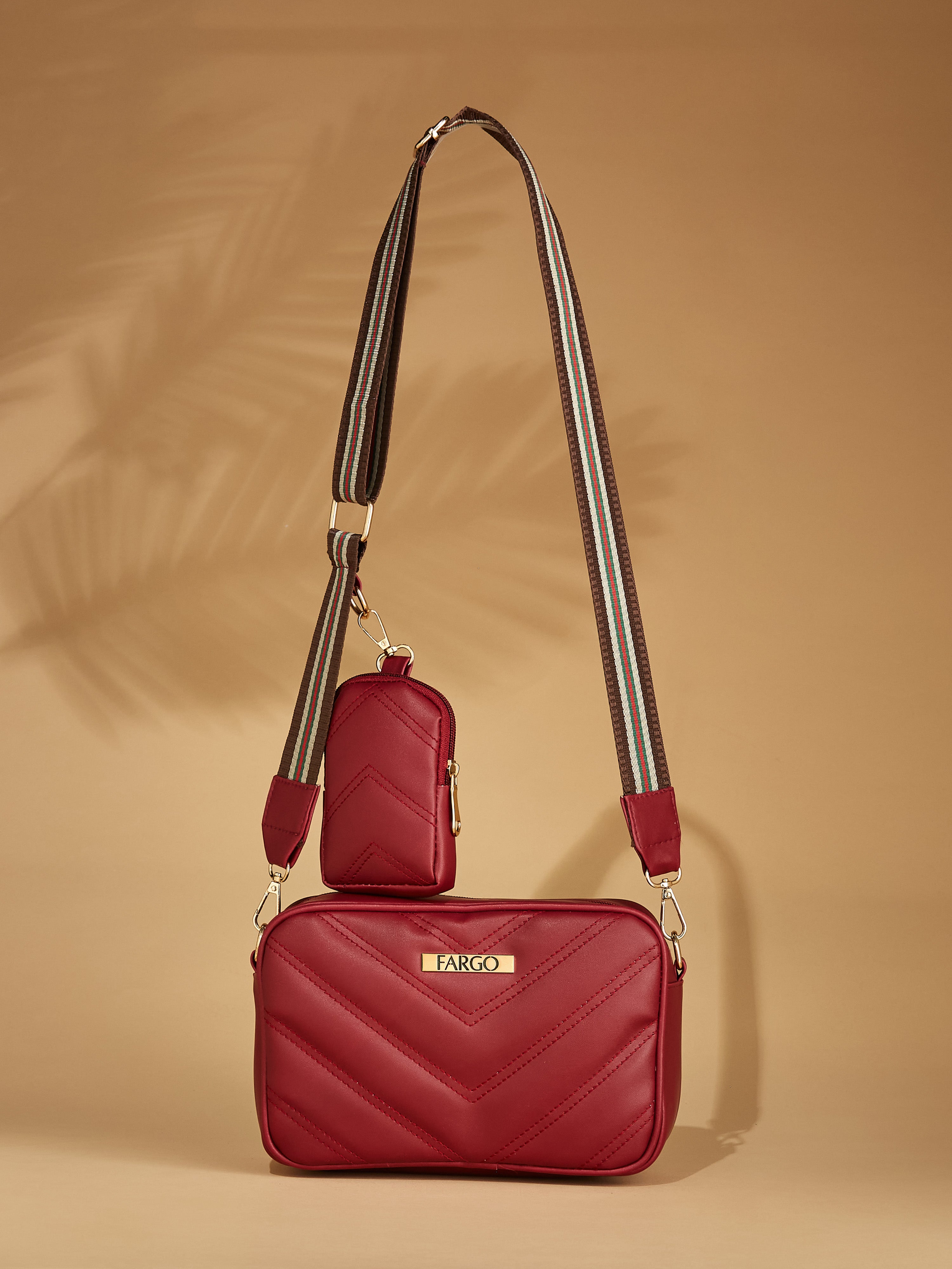 Vegan Leather Maroon Women's Crossbody