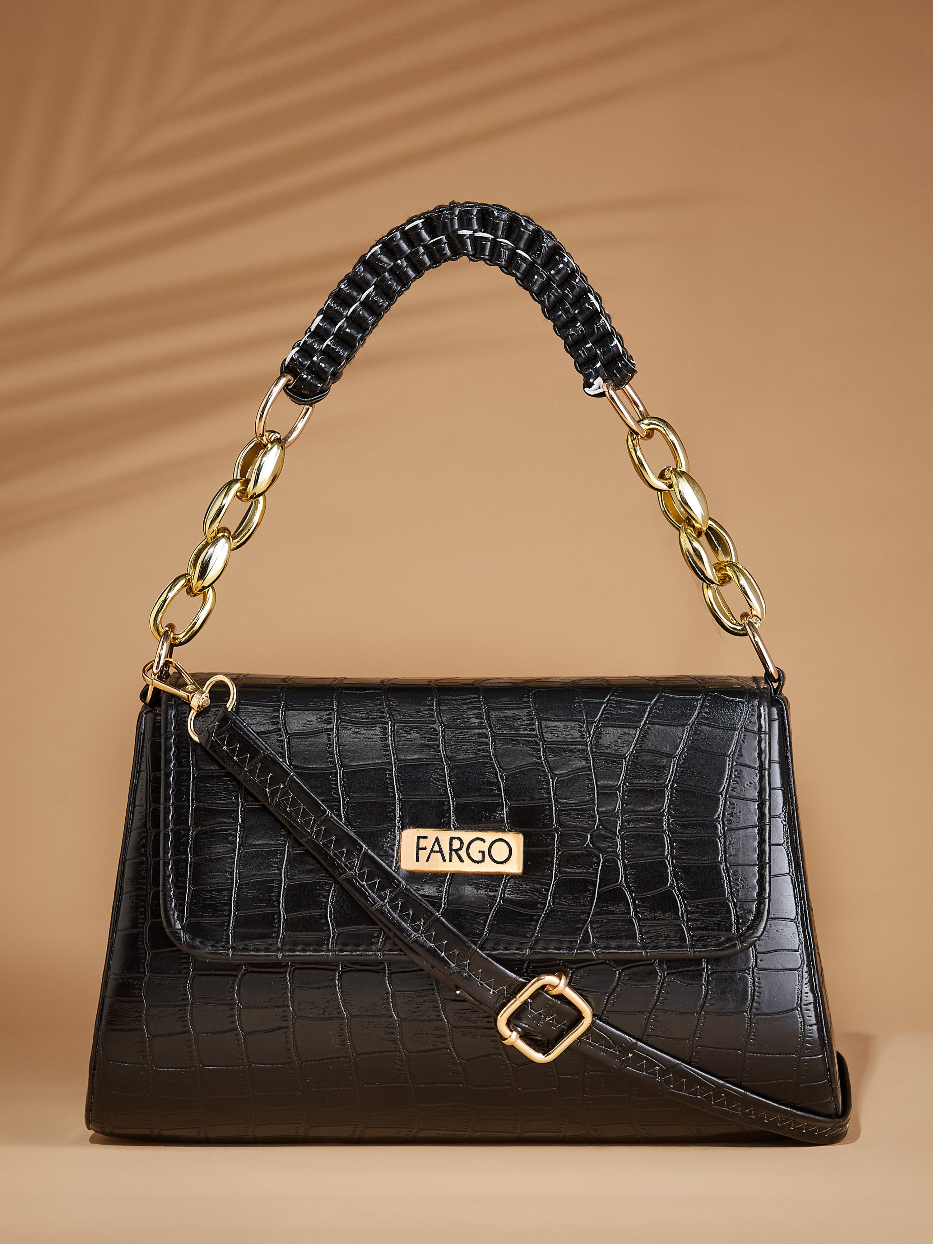 Vegan Leather Women's Black Shoulder Bag