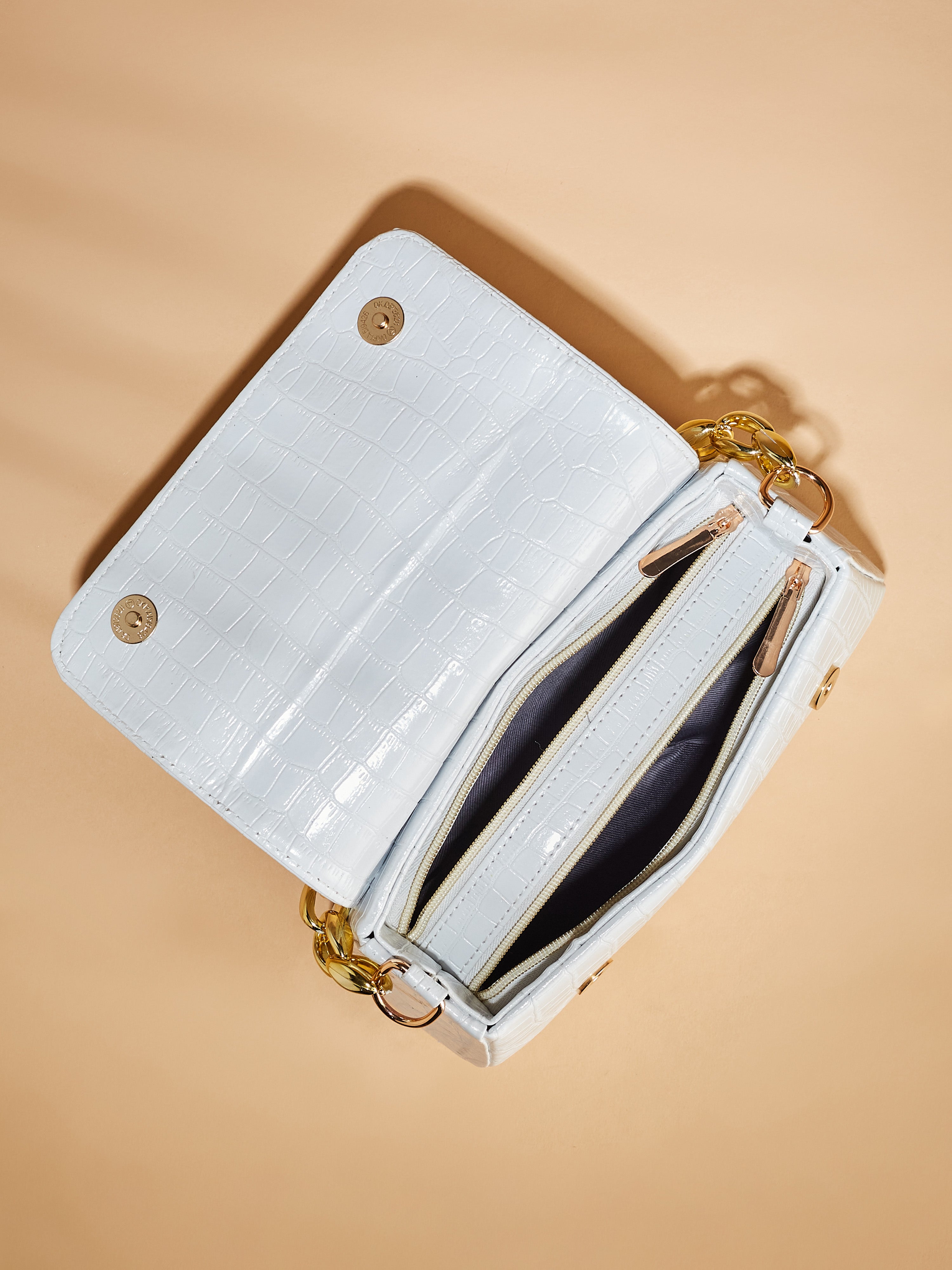 Vegan Leather Women's White Shoulder Bag