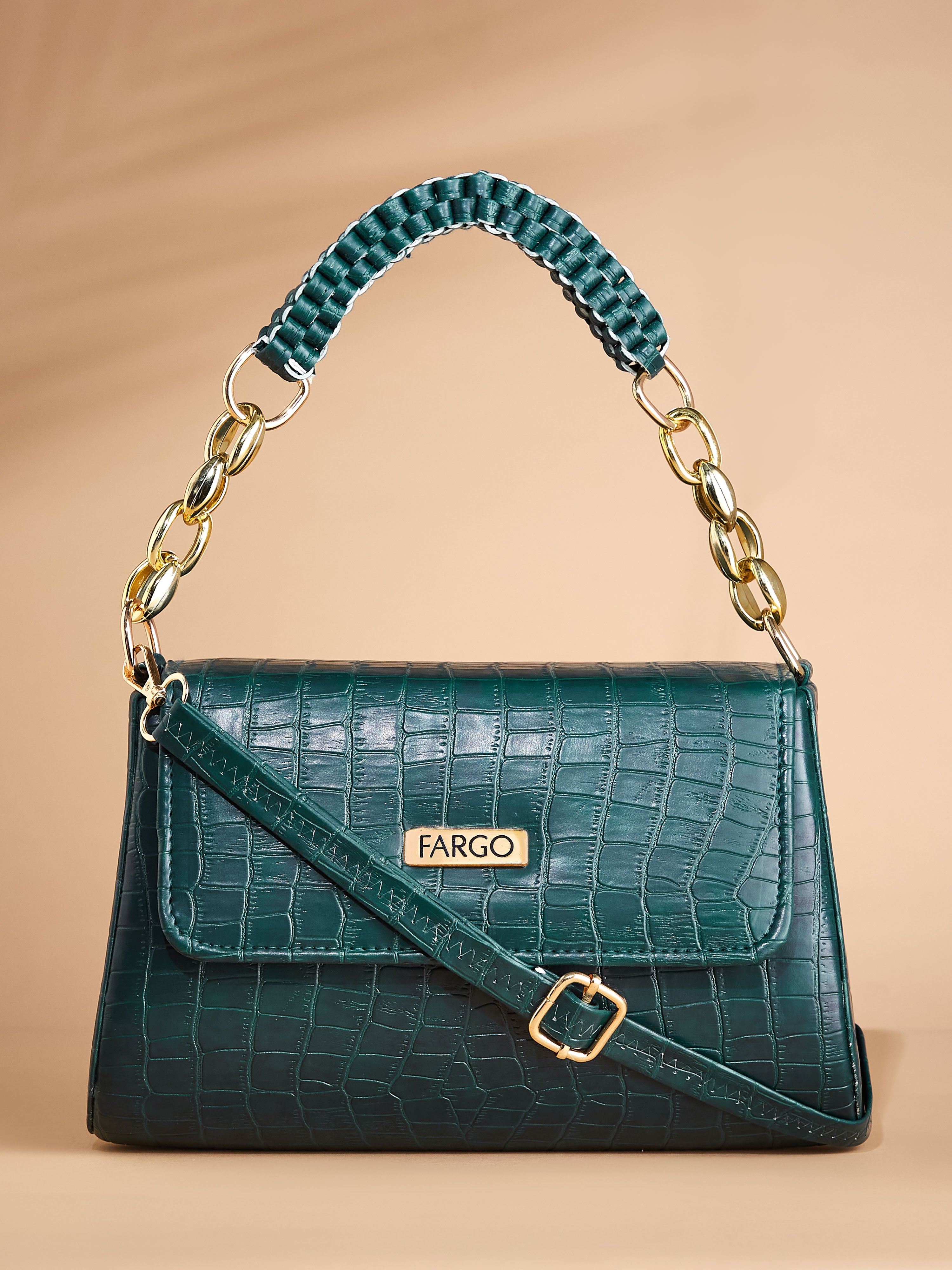 Vegan Leather Green Women's Shoulder Bag
