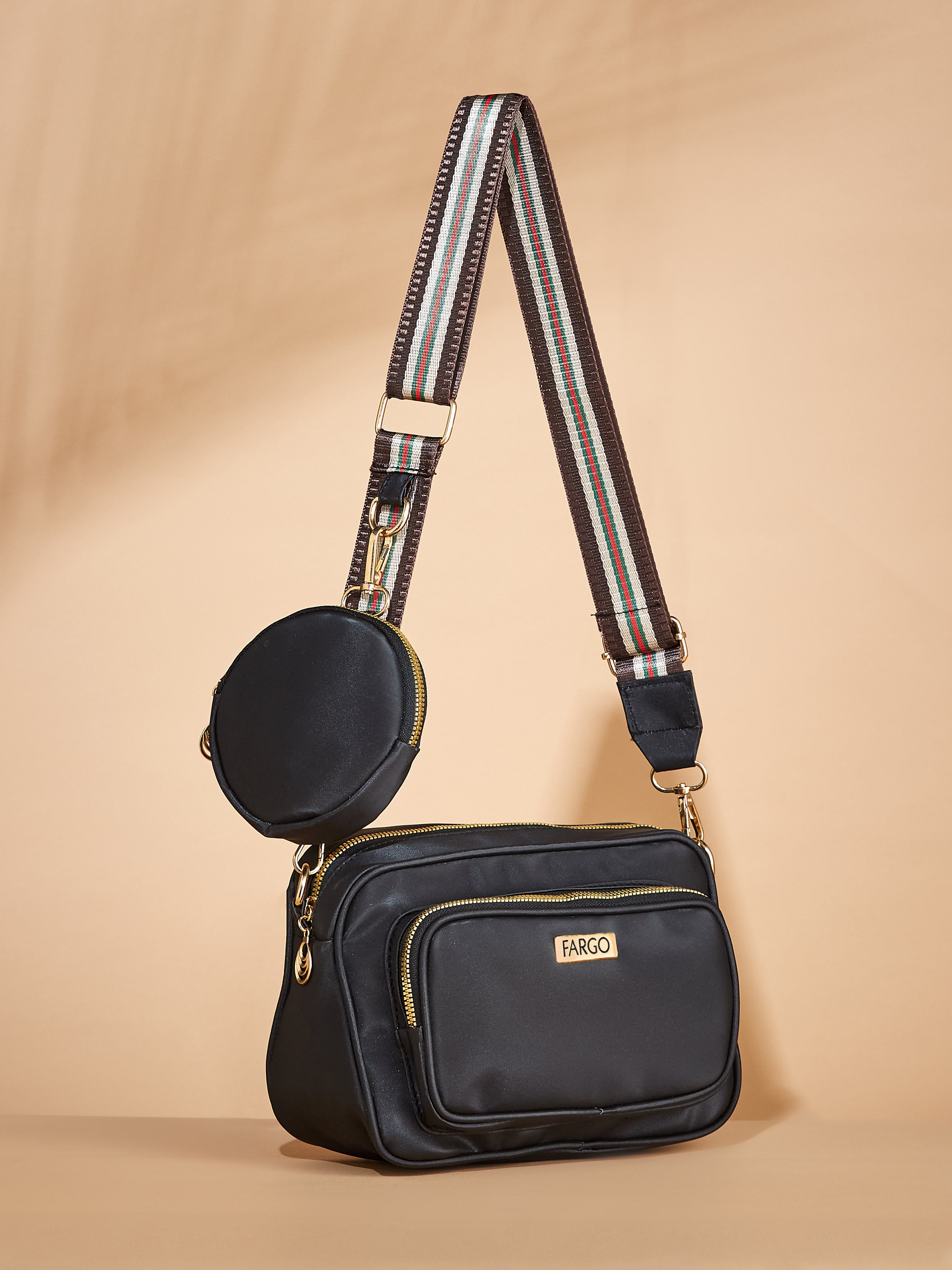 Vegan Leather black women's crossbody bag