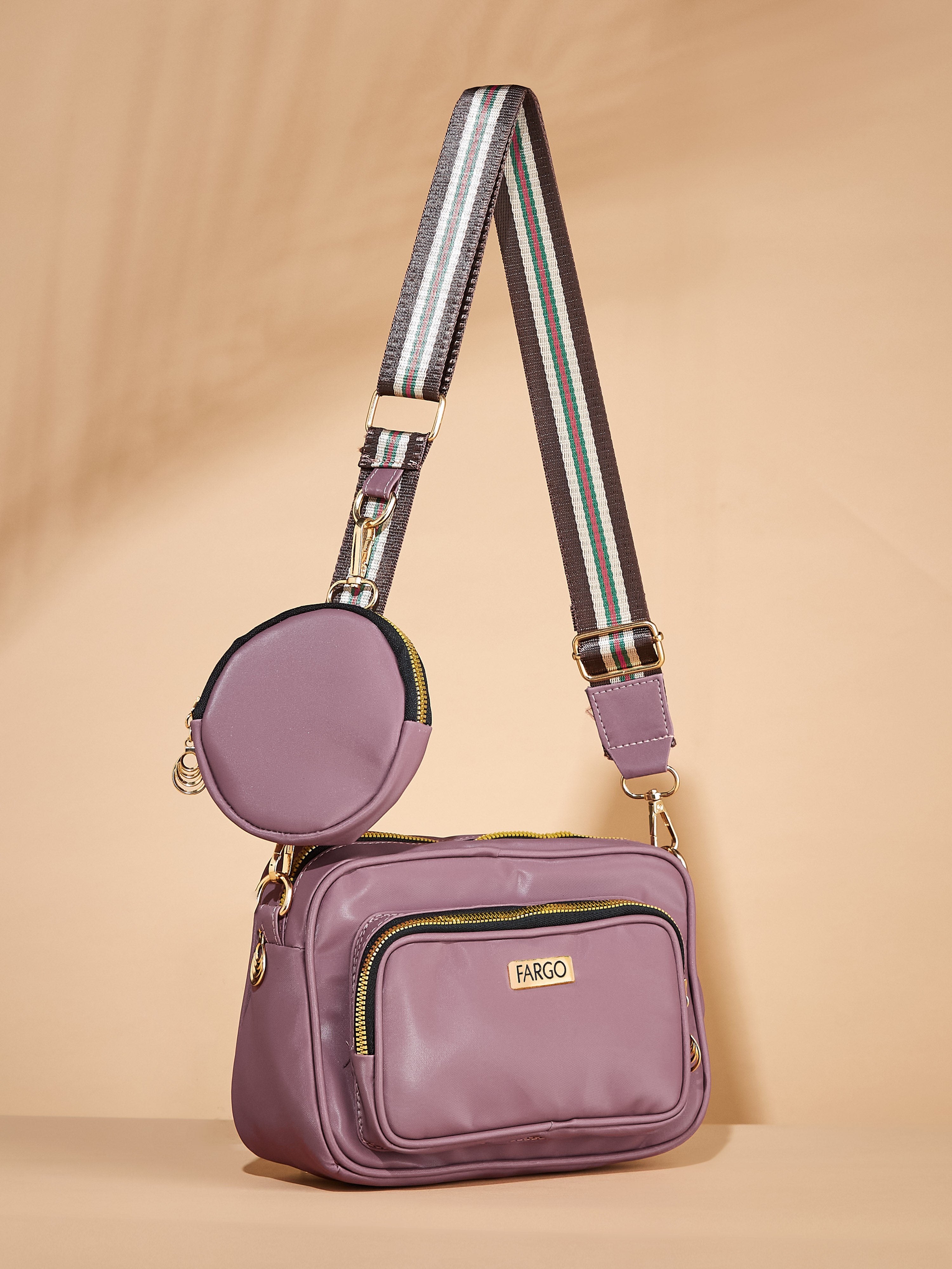 Vegan Leather Pink Women's Crossbody Bag