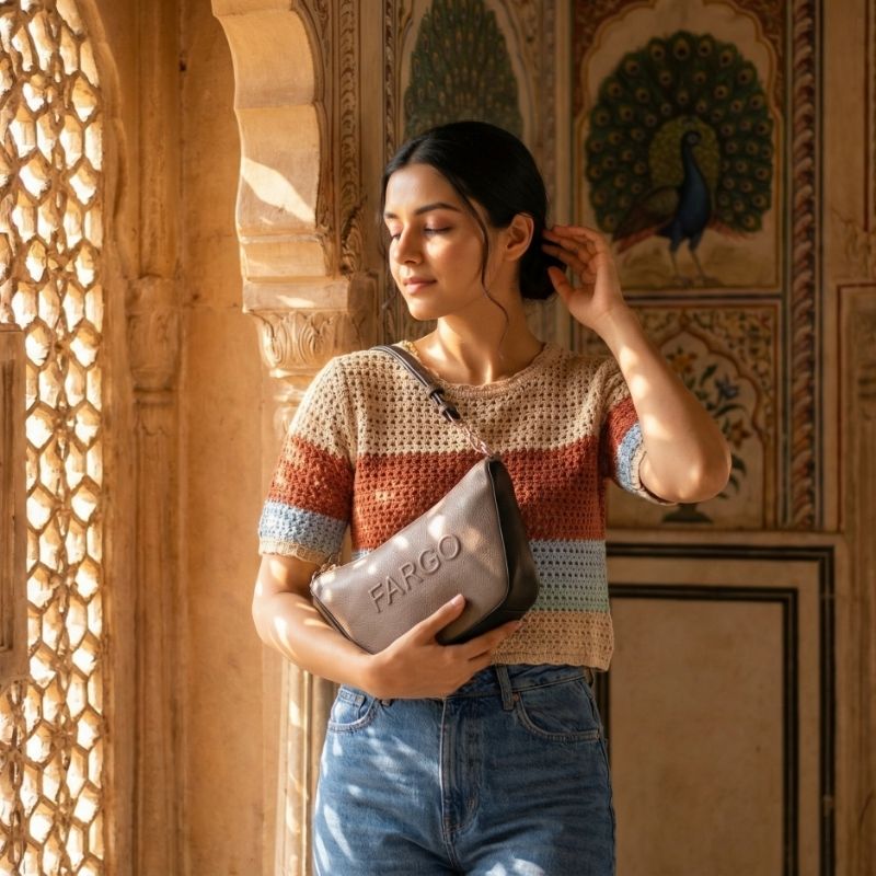 Vista Grey Shoulder Bag for Women