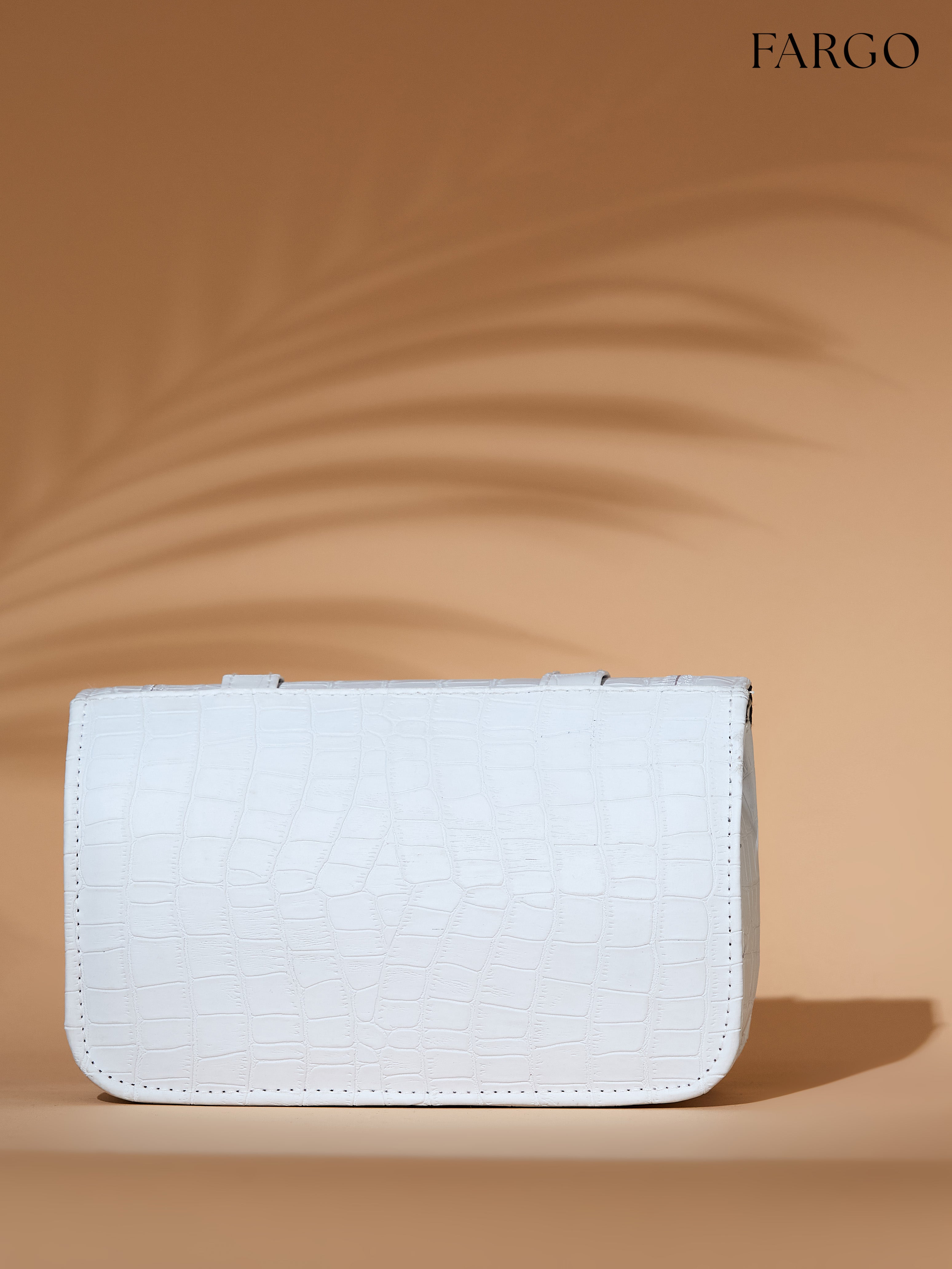 croco vegan leather white women's crossbody bag