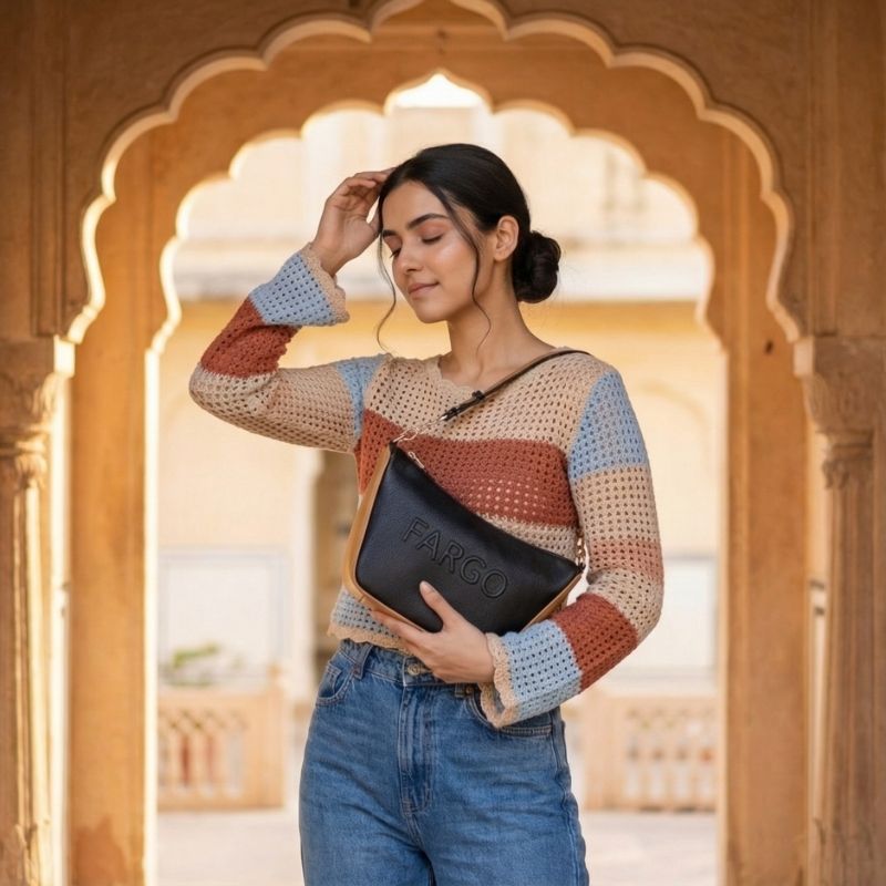 Vista Black Shoulder Bag for Women