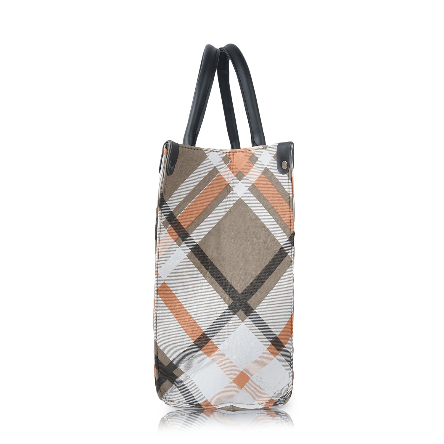 Vegan leather beige women's tote bag