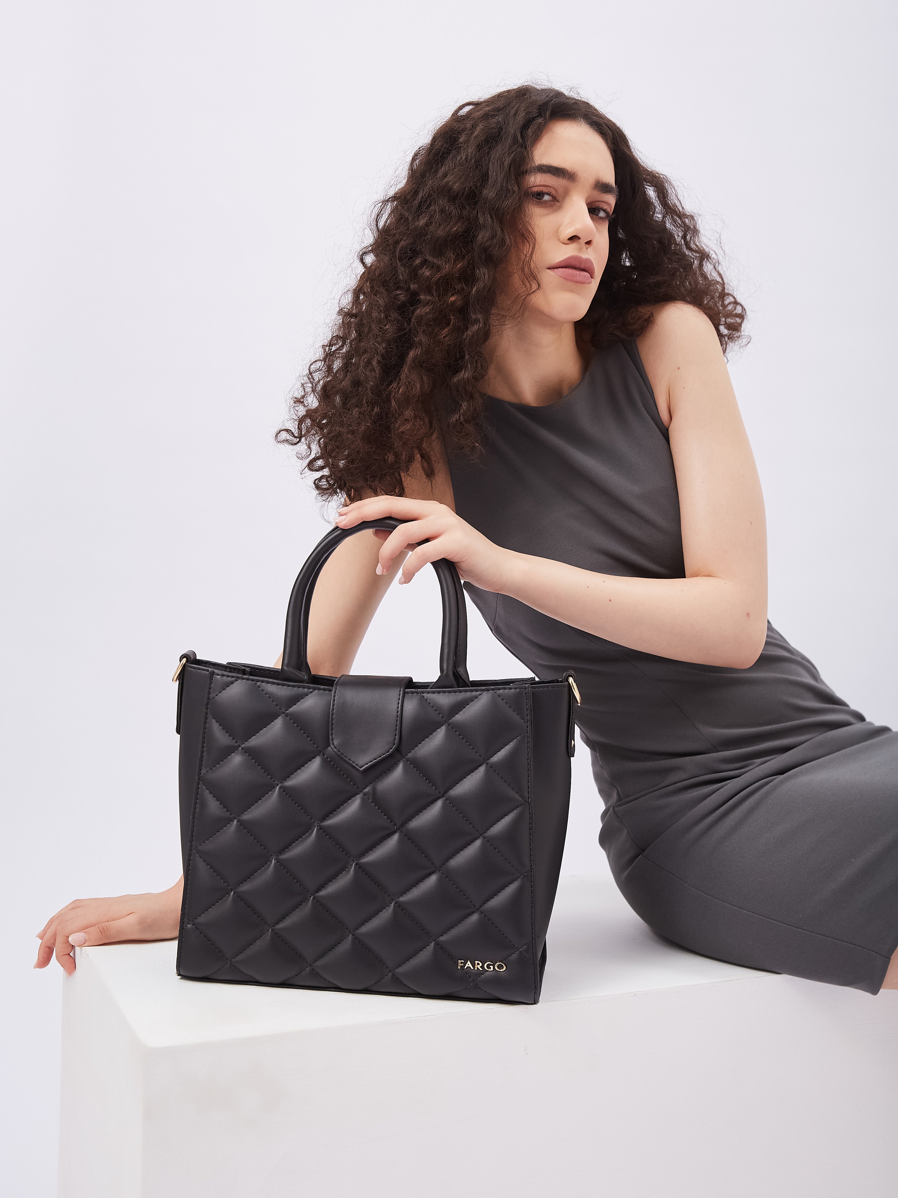 Hera Black Quilted Handbag for Women