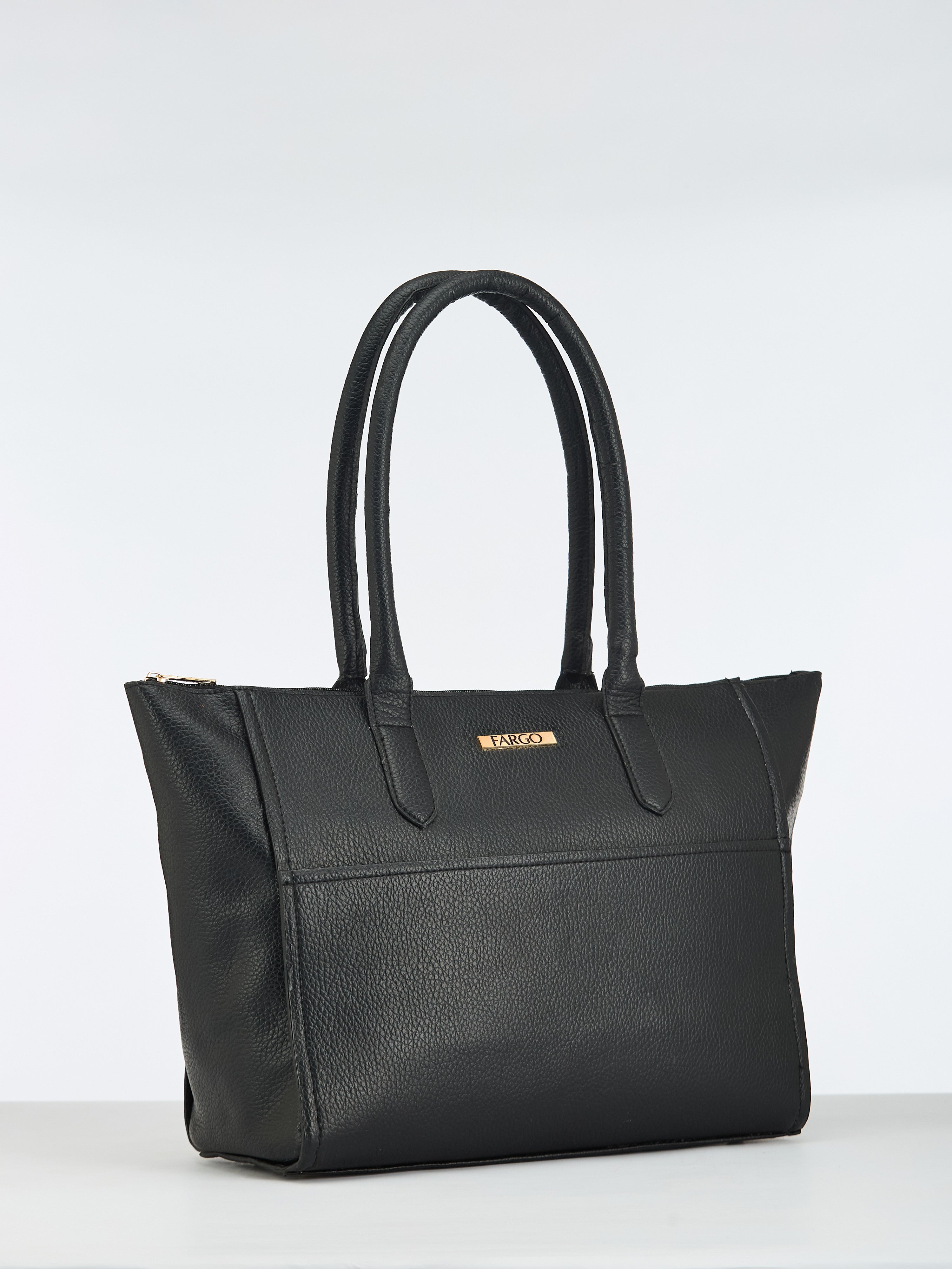 Stella Vegan Leather Black Tote Bag