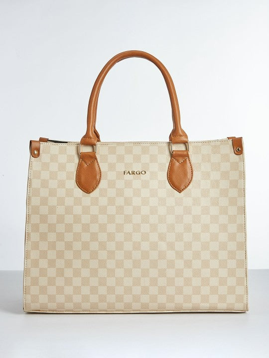 Noble Vegan Leather Printed Oversized Structured Tote Bag